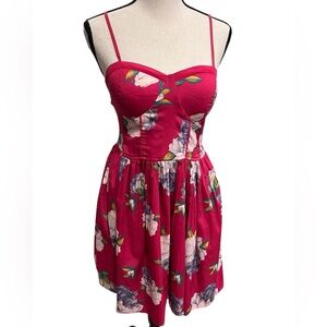 Band of Gypsies‎ Pink and Multicolor Floral Dress